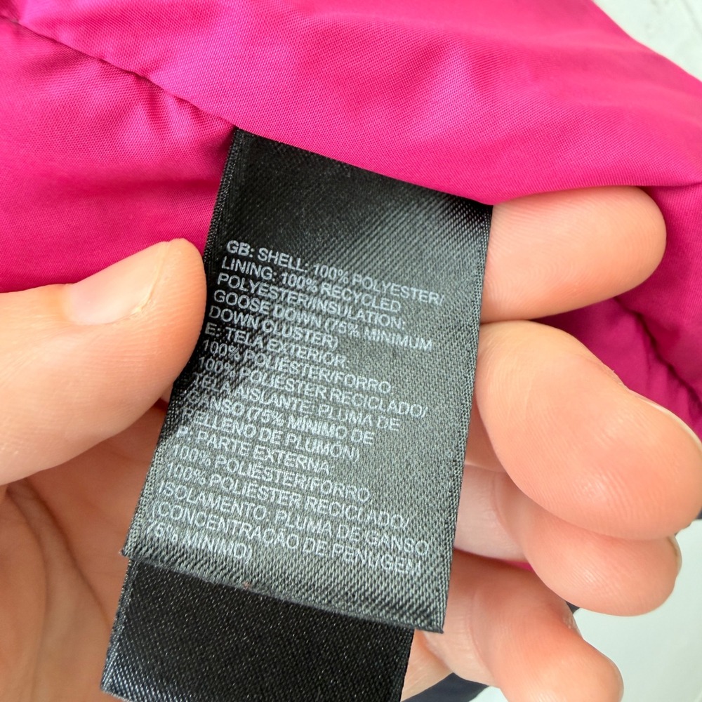 The North Face Womens 700 Fill Down Puffer Vest Grey Pink Medium Nuptse - Picture 9 of 10